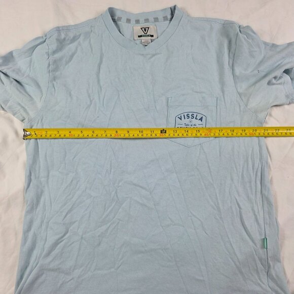 Vissla Tales of the Seven Seas Mens Size Large Blue Pocket T Shirt Casual Walk - Picture 6 of 9